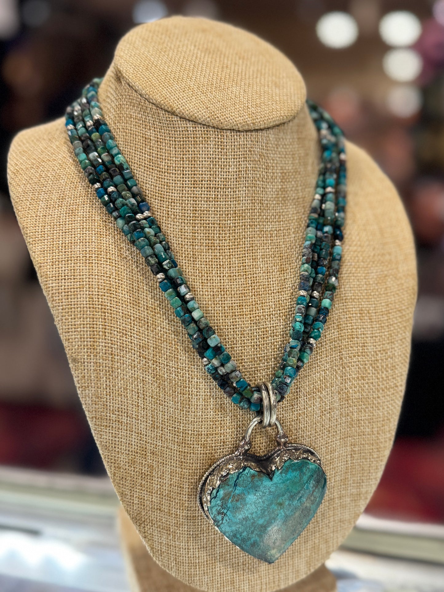 Kingman Heart Multi-Strand Necklace