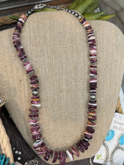 Purple Spiny Chunky Sterling Necklace