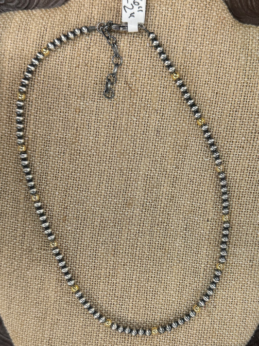 {Bowie} Gold & Silver Pearl Necklace