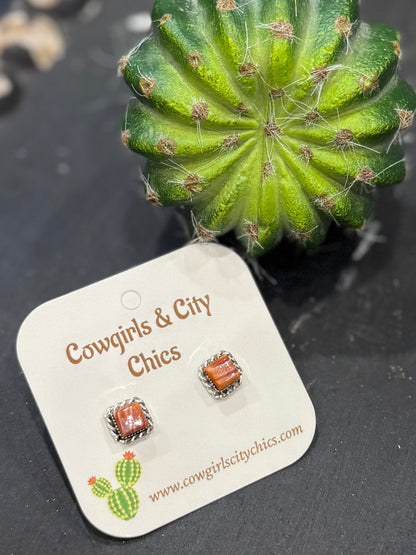 Spiny Oyster Stud Earrings