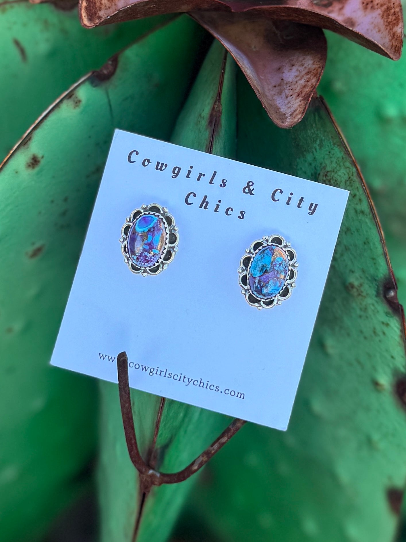 Purple Mojave Stud Earrings