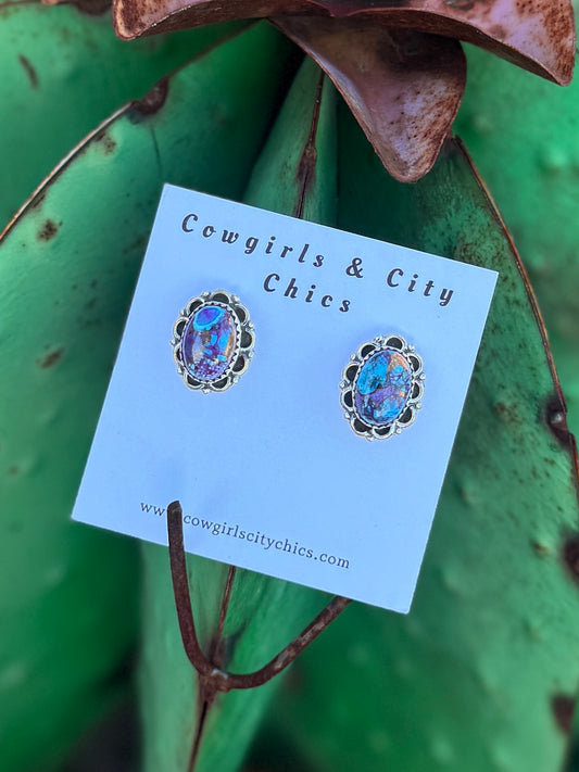 Purple Mojave Stud Earrings