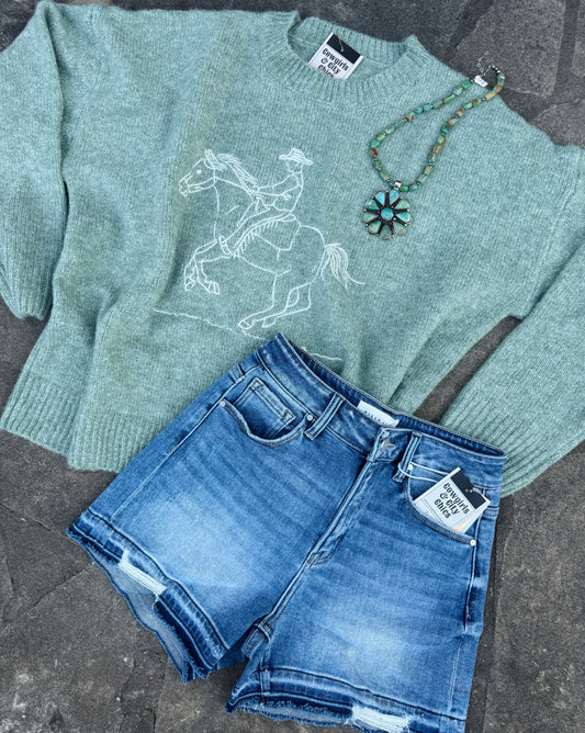 Embroidered Cowboy Sweater