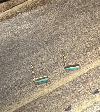 Skinny Drop Gold Stud Earrings