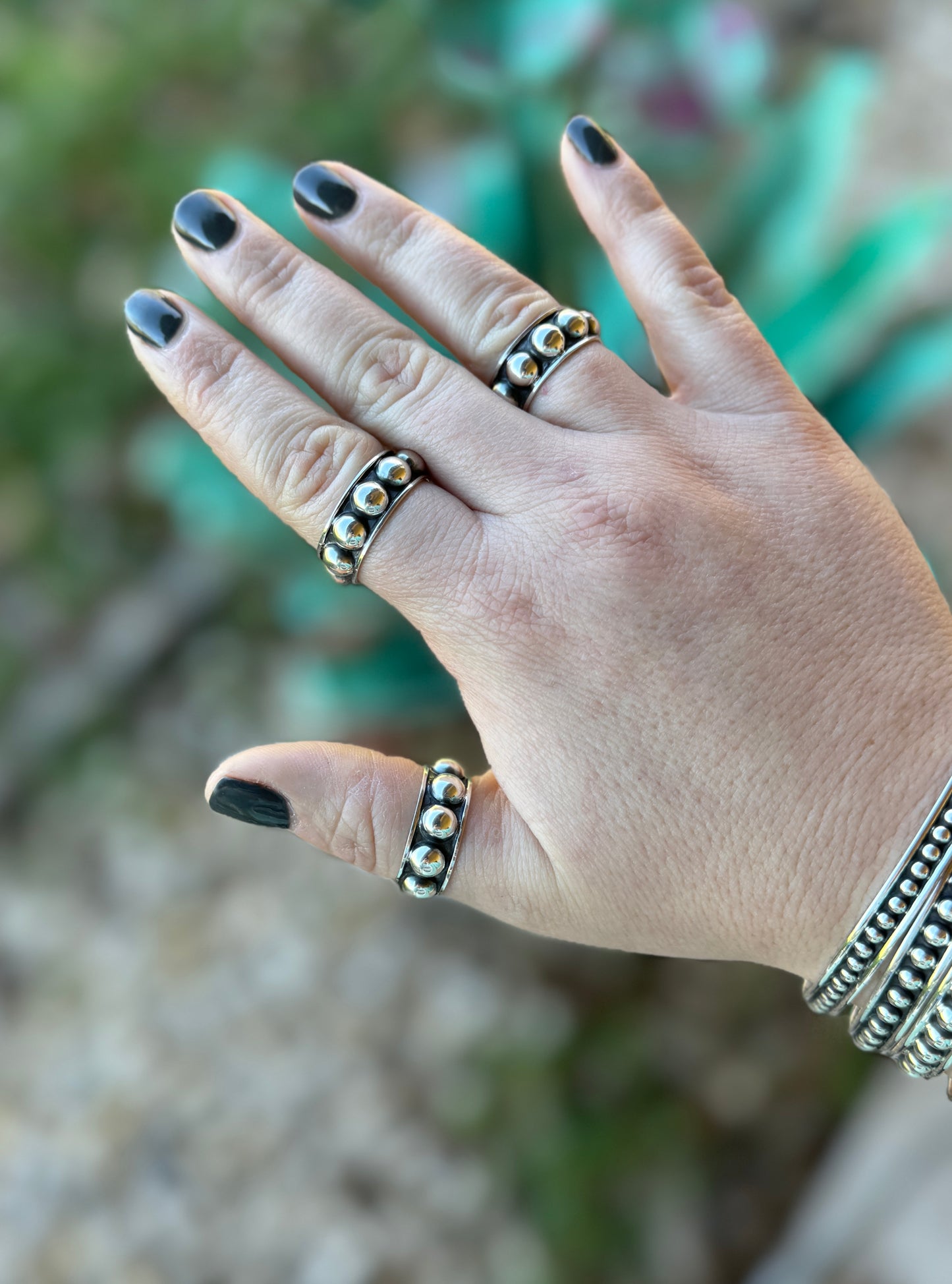 {Austin} Silver 6mm Stud Band Ring