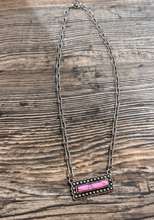 Pink Bar Necklace