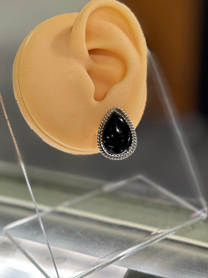 Black Onyx Teardrop Earrings