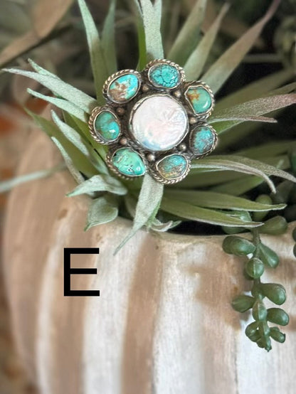 Pearl & Kingman Cluster Ring
