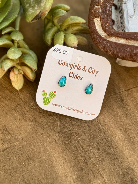 Small Turquoise Teardrop Earrings