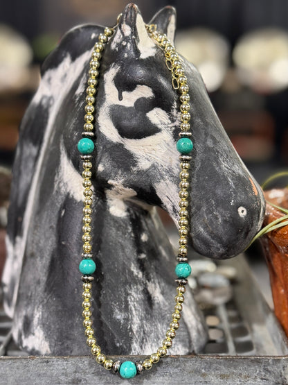 {Bella} Gold & Turquoise Necklace