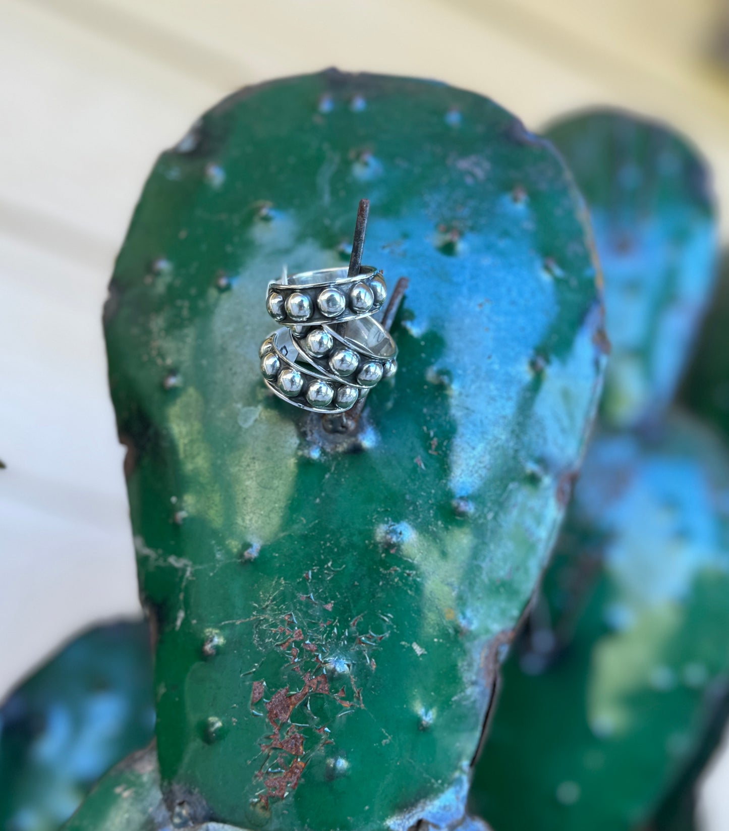 {Austin} Silver 6mm Stud Band Ring