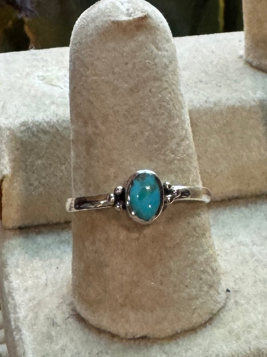 Small Turquoise Silver Ring