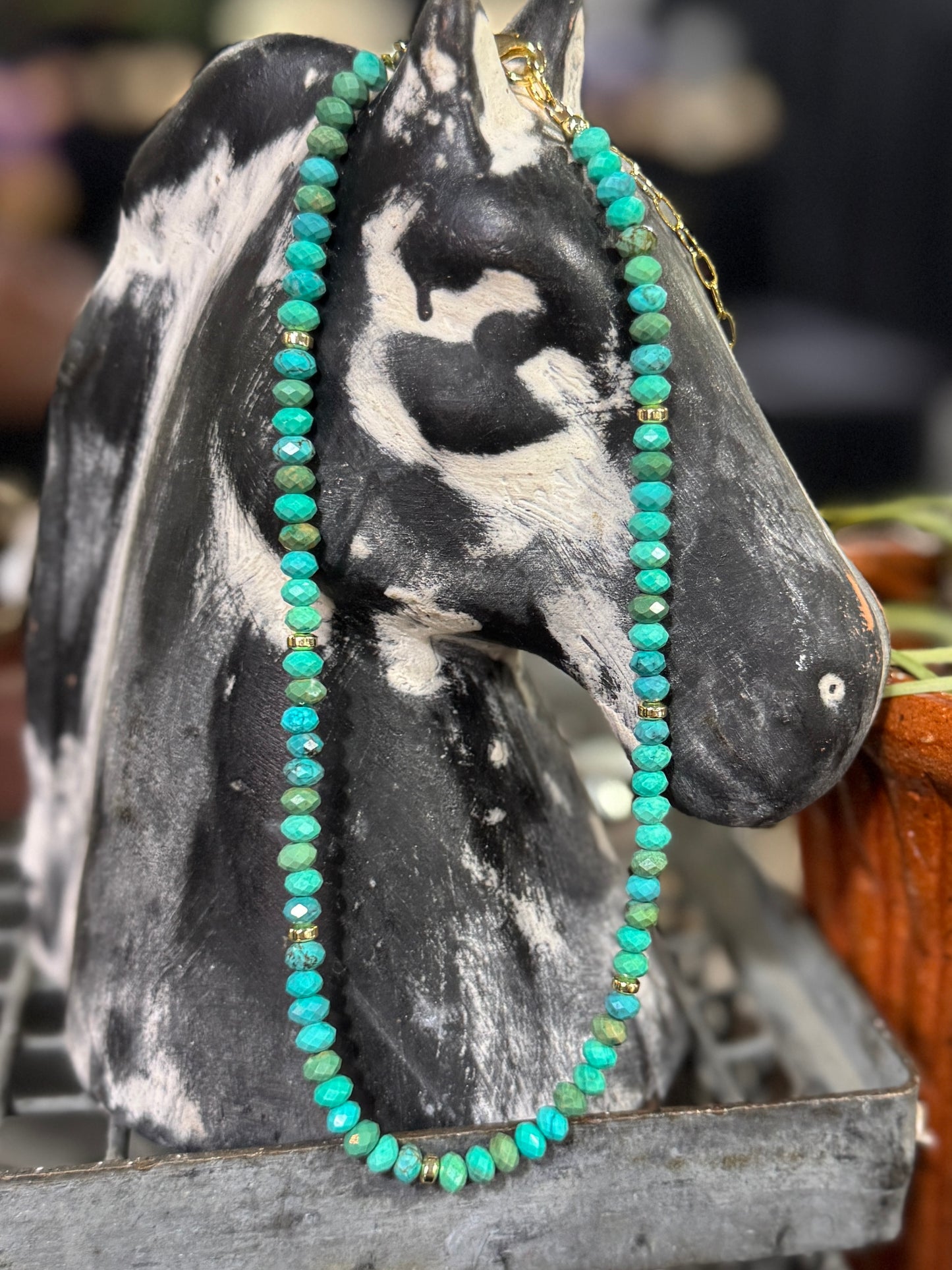 {Horizon} Turquoise & Gold Stone Necklace
