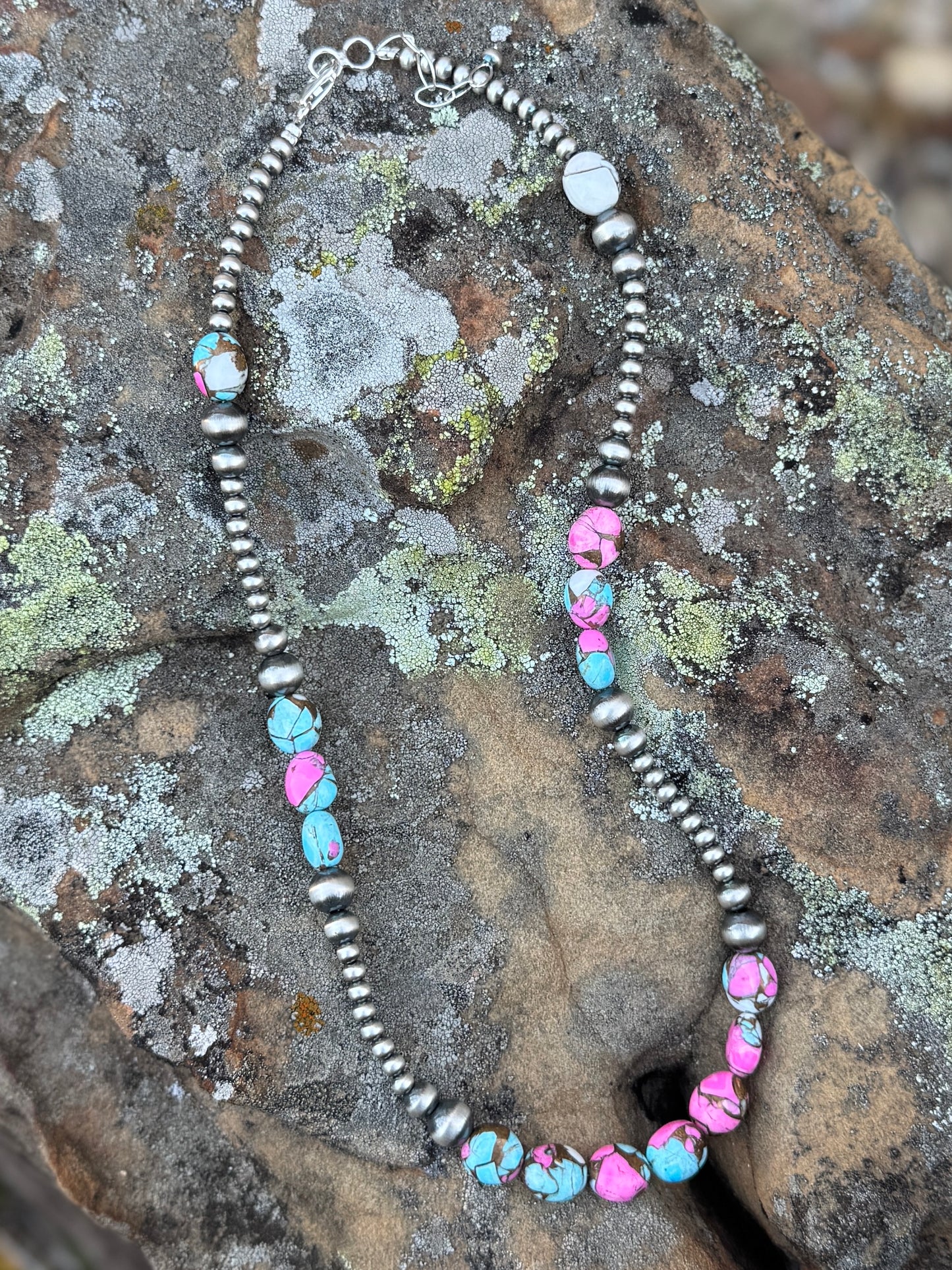 Cotton Candy & Pearls Necklace