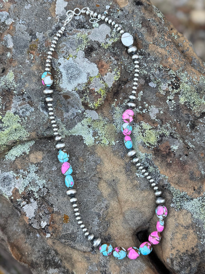 Cotton Candy & Pearls Necklace