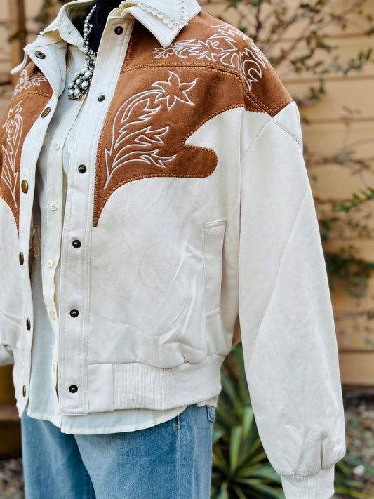 (Roy Rogers) Embroidered Bomber Jacket