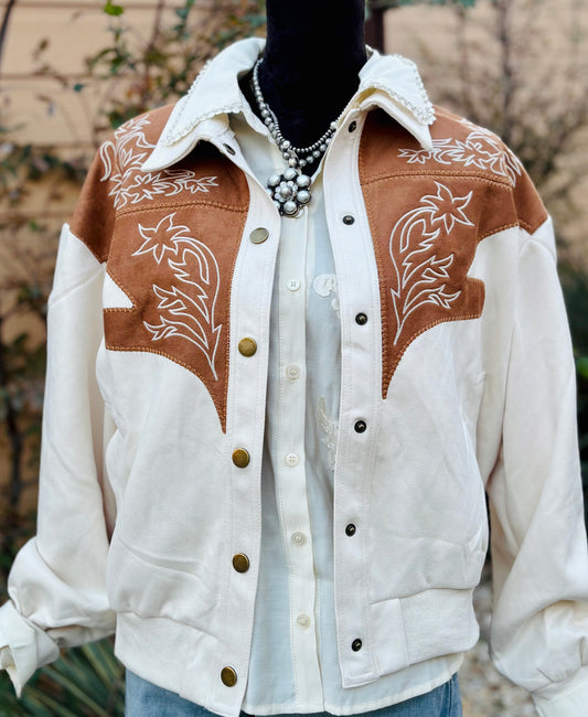 (Roy Rogers) Embroidered Bomber Jacket