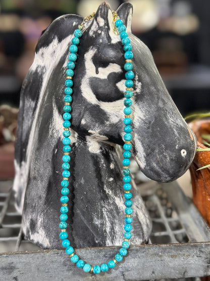 {Blue Lagoon} Gold & Turquoise Necklace