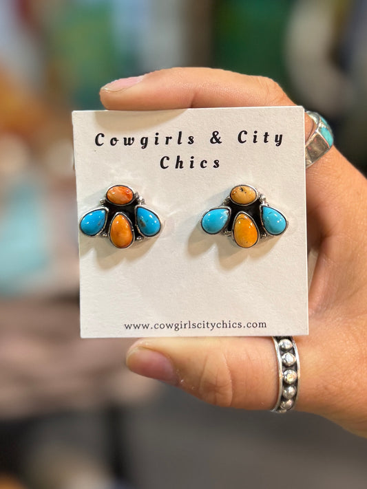 Kingman & Spiny Stud Earrings