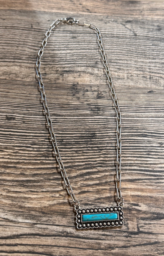 Turquoise Bar Necklace