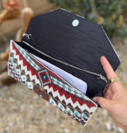 Beaded Southwest Turquoise Clutch