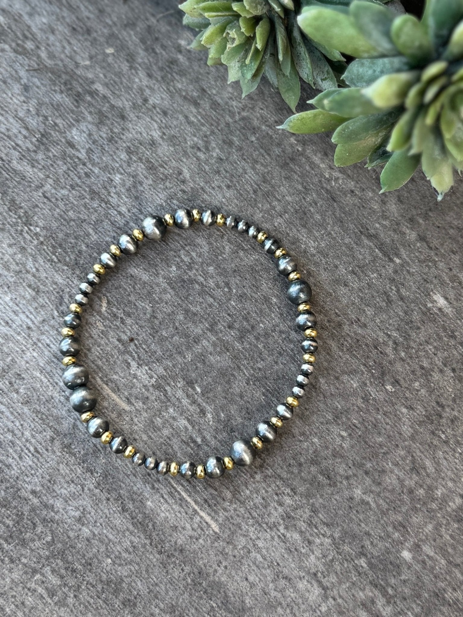3-6mm Gold Filled & Sterling Pearl Bracelet (Stretch) - Cowgirls & City Chics