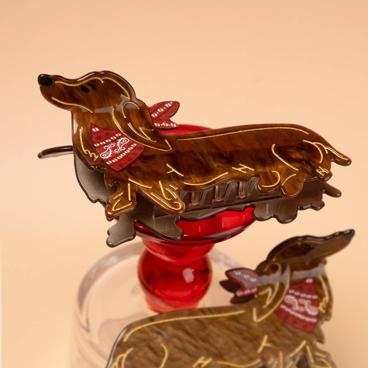 Bandana Dachshund Hair Claw Clip