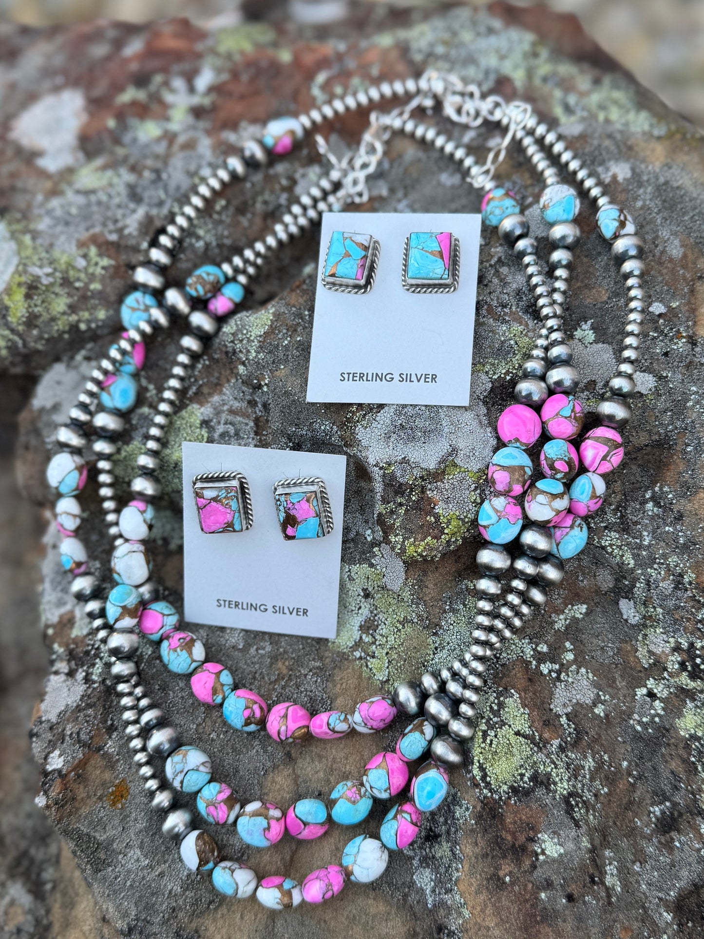 Cotton Candy & Pearls Necklace