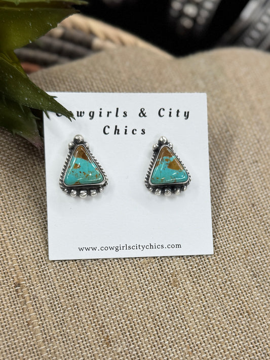 {Santa Fe} Royston Turquoise Stud Earrings