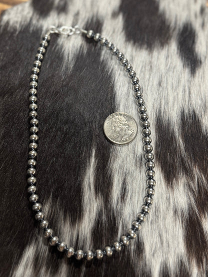 6mm Sterling Silver Navajo Pearl Necklace