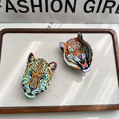 Tiger & Leopard Head Print Hair Claw Wild Animal