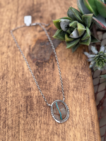 Boulder Turquoise Silver Necklace