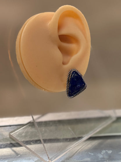 Lapis Silver Stud Earring