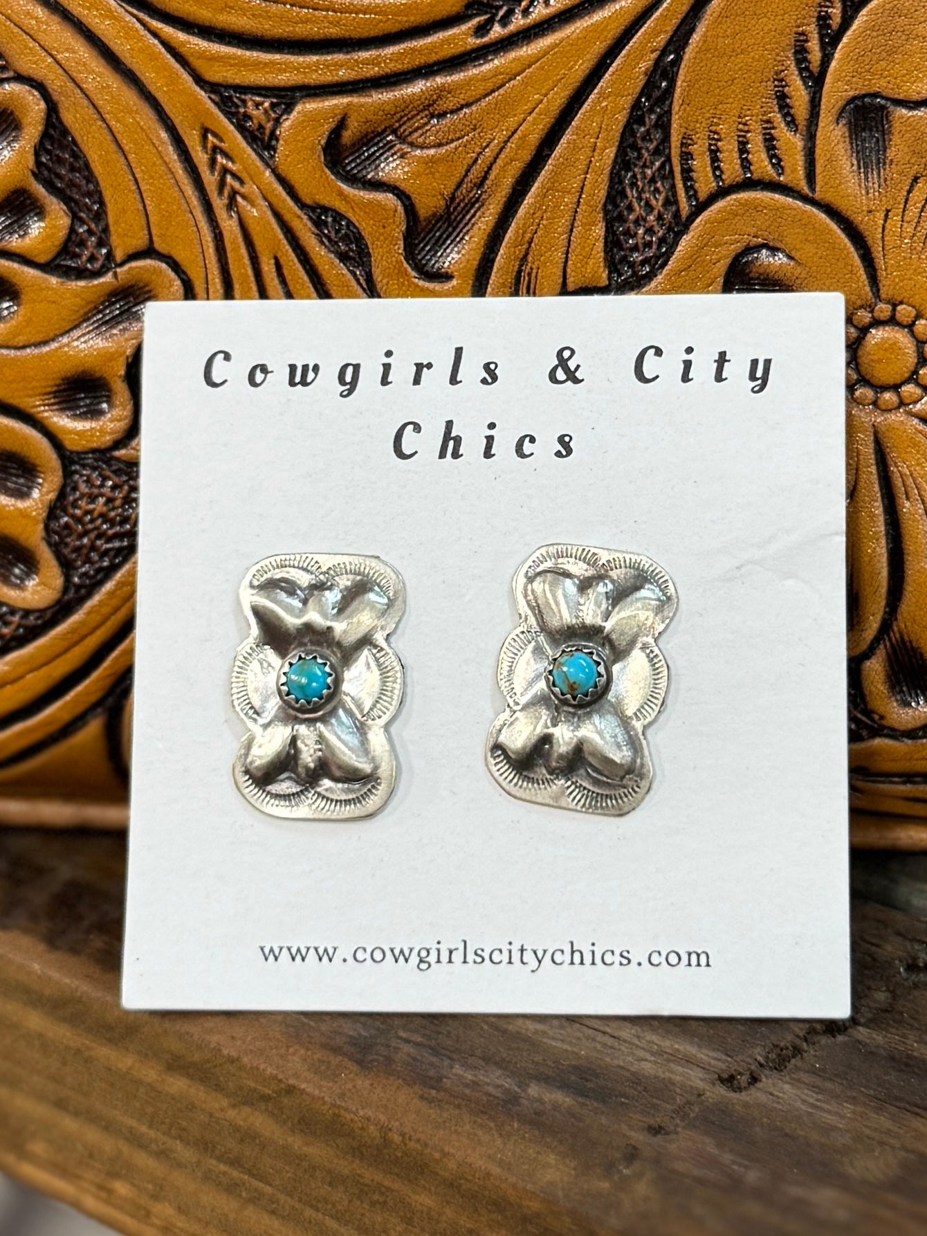 {Pecos} Silver Concho Earrings