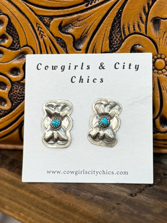{Pecos} Silver Concho Earrings