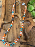 Spiny Oyster & Turquoise {Sunset} Necklace