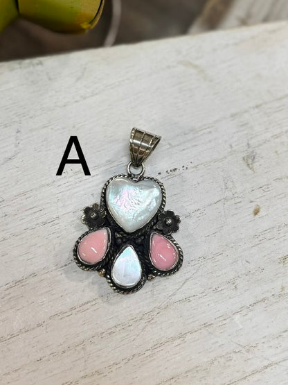 Pearl & Pink Conch Pendent