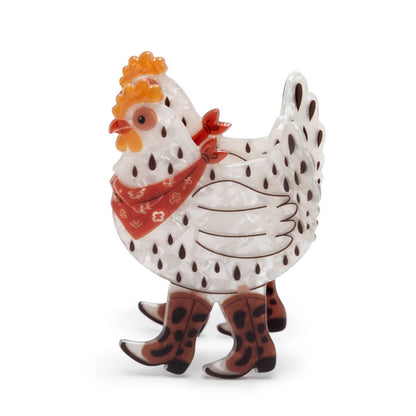 Western Cowboy Chicken Hair Claw Clip