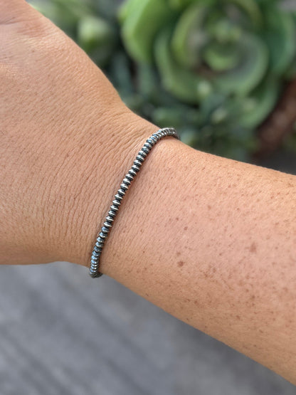 3mm Sterling Silver Spacer Pearl Bracelet (STRETCH) - Cowgirls & City Chics