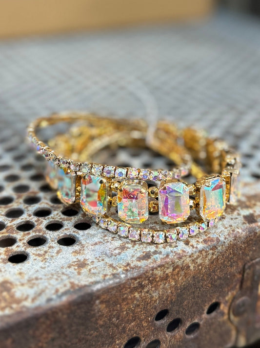 3Pc Gold Sparkly Stretchy Bracelet Set - Cowgirls & City Chics