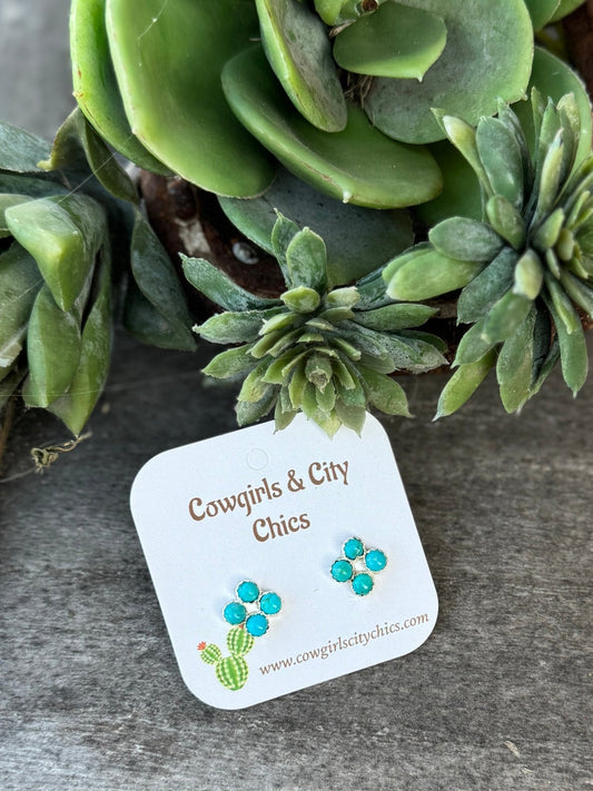 4-Stone Kingman Stud Earring - Cowgirls & City Chics