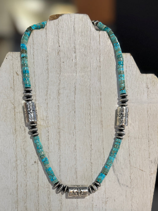 {Santa Fe} Turquoise & Pearl Necklace
