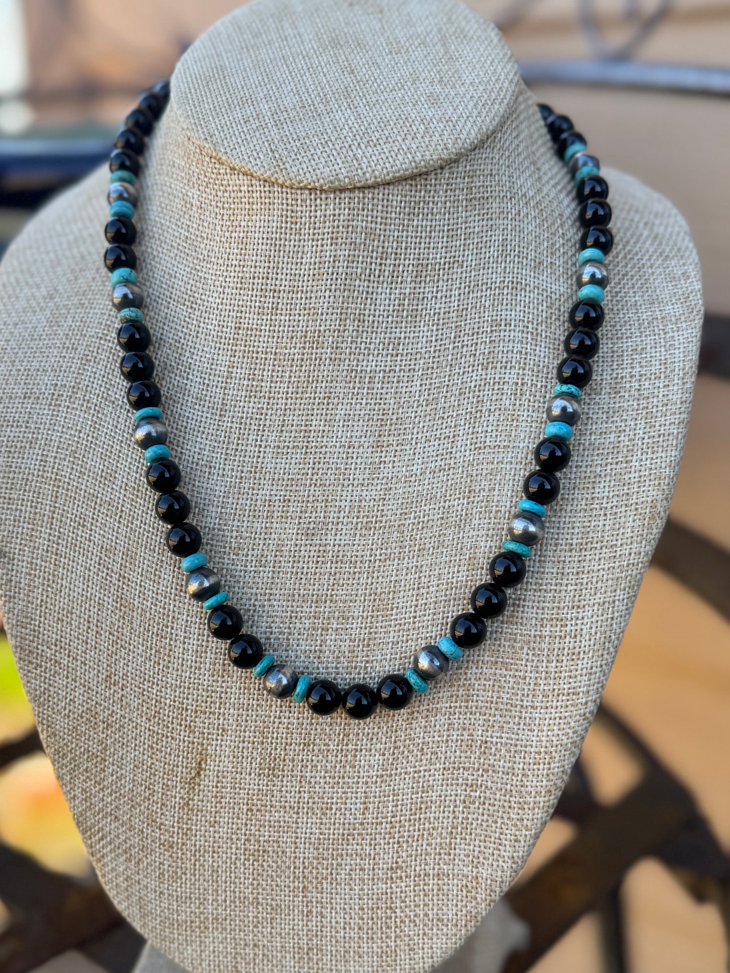 Black Onyx & Turquoise Necklace