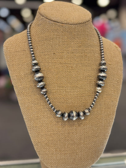 Graduated Chunky Silver Pearl Necklace