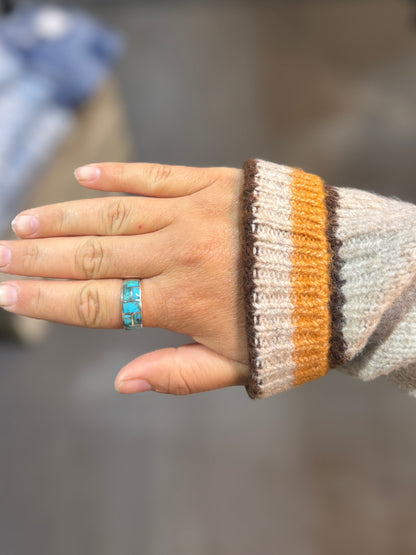 In-Lay Turquoise Wide Band Ring