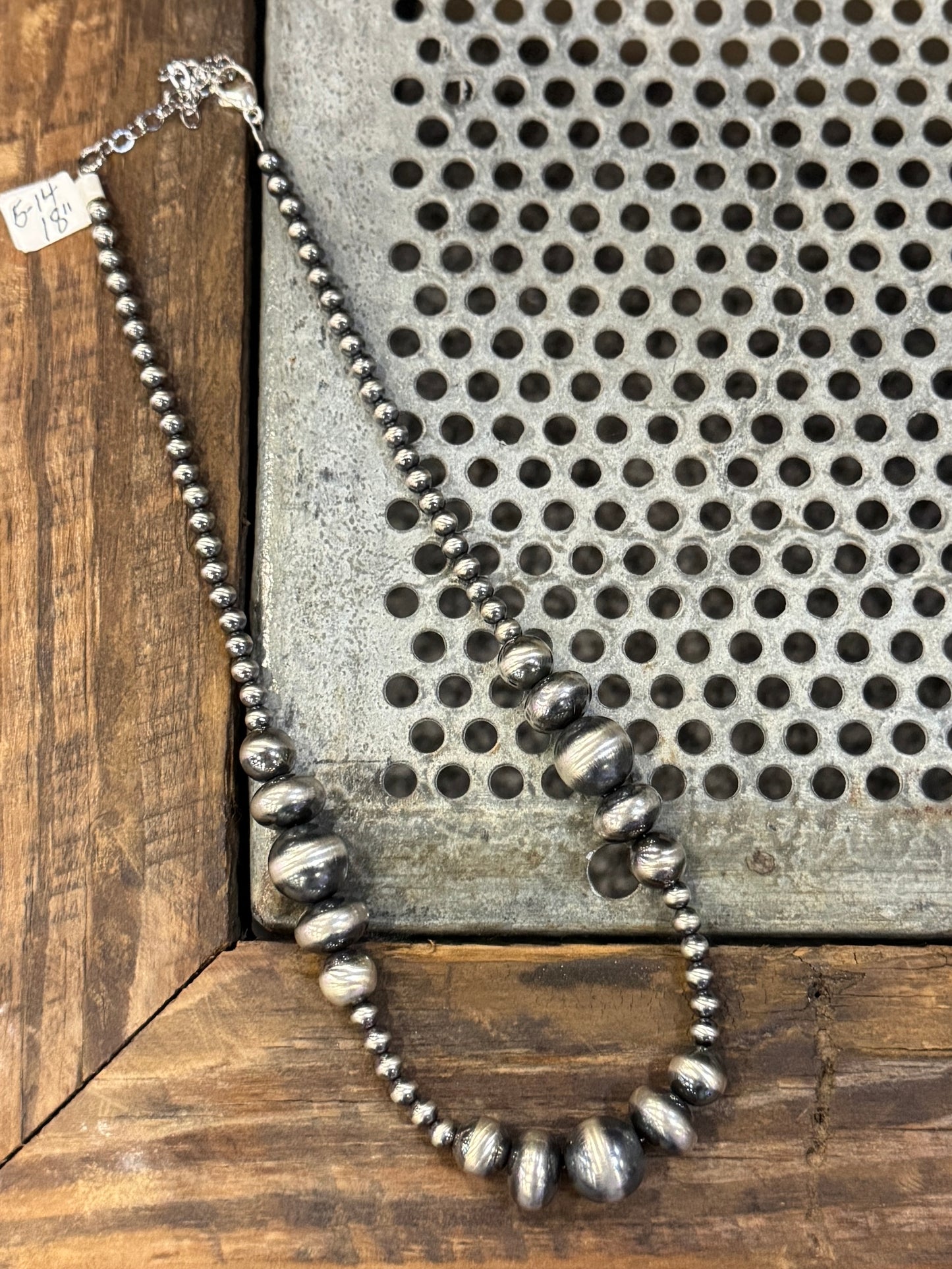 Graduated Chunky Silver Pearl Necklace