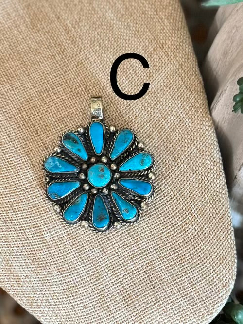 Blue Kingman Cluster Pendent