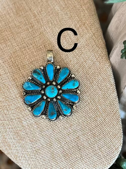 Blue Kingman Cluster Pendent