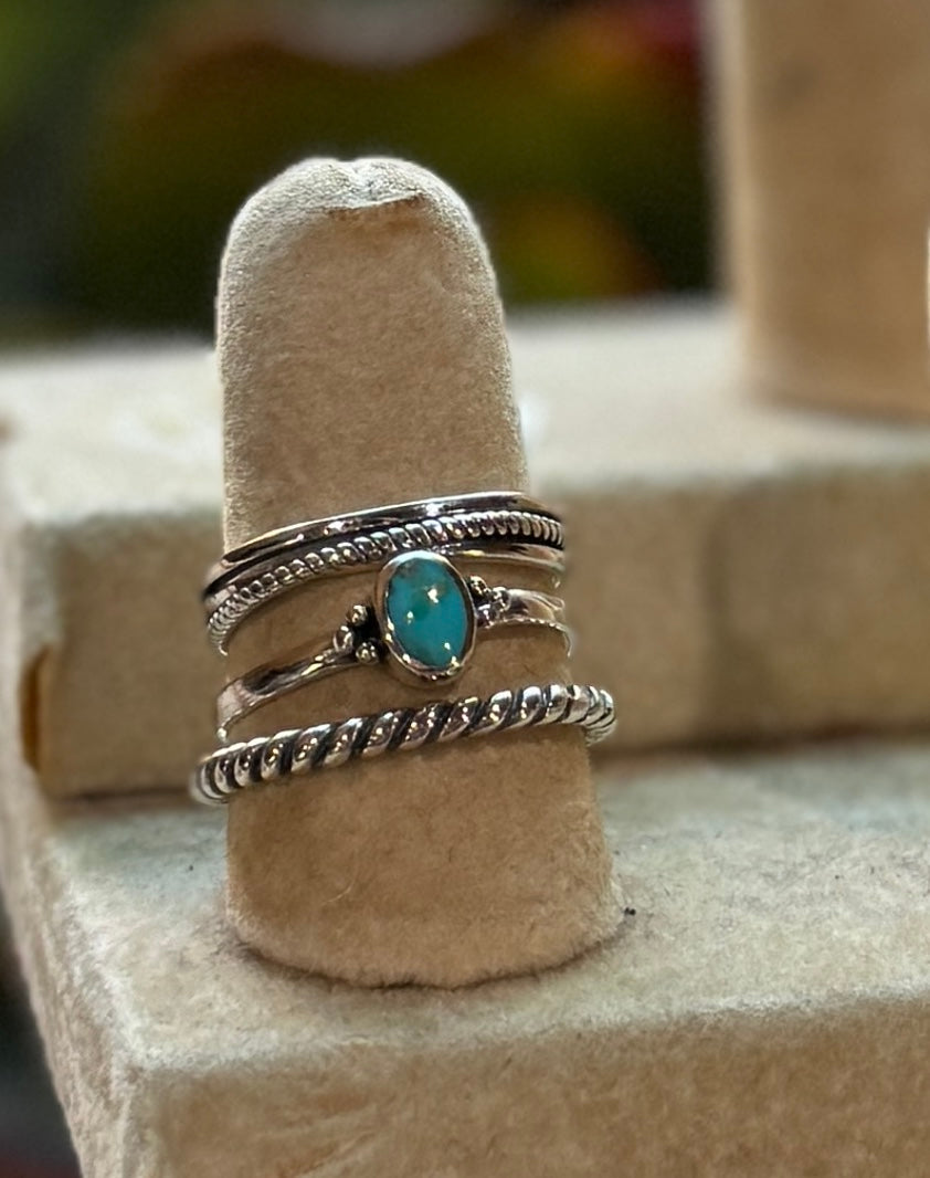 Small Turquoise Silver Ring
