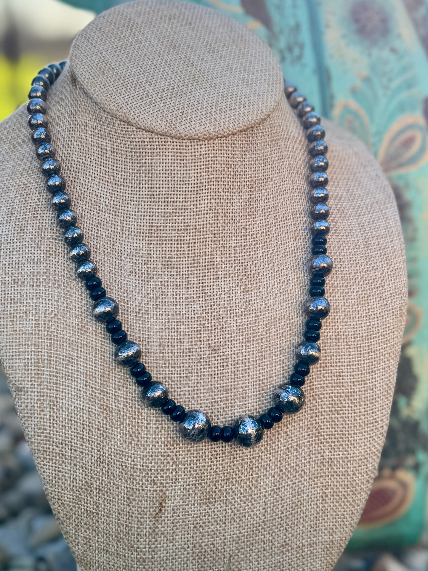 {Abilene} Black Onyx &  Pearl Necklace